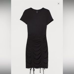 H&M ruched drawstring bodycon dress stretch